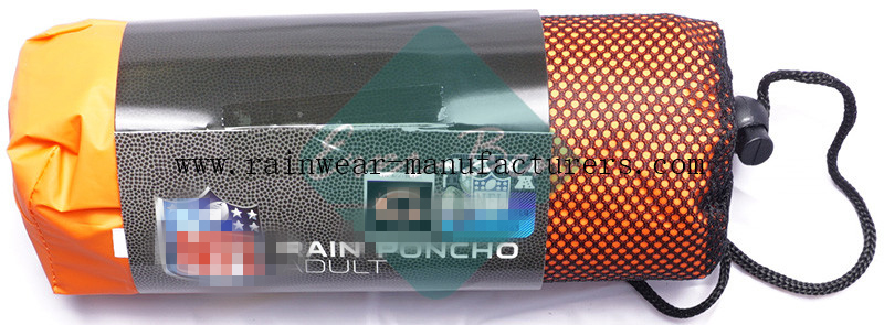 NFCH Extra long rain poncho elastic cord mesh pouch